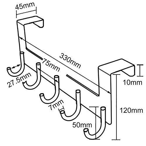 Budget friendly over the door hook hanger rongyuxuan heavy duty organizer for coat clothes towel bag robe 5 hooks wall mount tool holder for home storage organizer aluminum