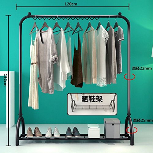 lililili Coat Racks,Floor Standing Multifuctional Hanger,Simple Houseware Heavy duty Clothing Garment rack, Chrome-plated Metal Pipe-E