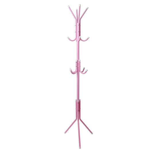 uxcell Home Decor Metal Coat Rack Standing Coat Tree 12 Hooks Hanger for Handbags Hat Umbrella Clothes Fuchsia