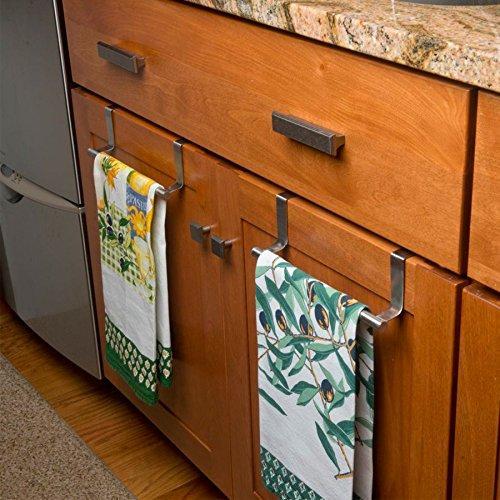 Discover the best evelots over cabinet door dish towel bar holders 9 37 stainless steel set 2