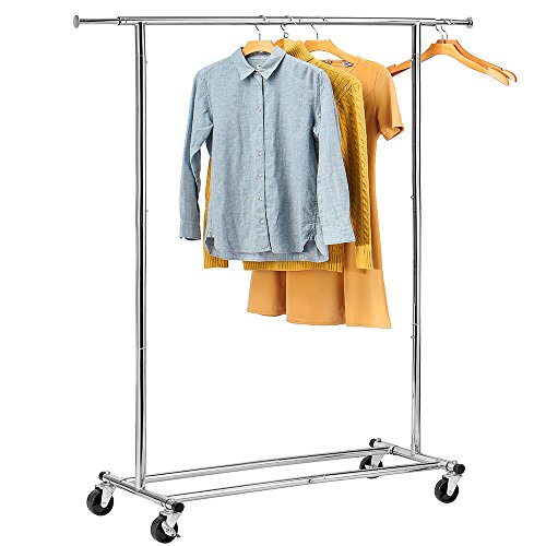 HOUSE DAY Portable Clothing Garment Rack Heavy Duty Rolling Clothes Rack Collapsible Clothing Rack-Commercial Grade