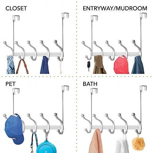 Discover vibrynt decorative over door hook metal storage organizer rack for coats hoodies hats scarves purses leashes bath towels robes men and women clothing