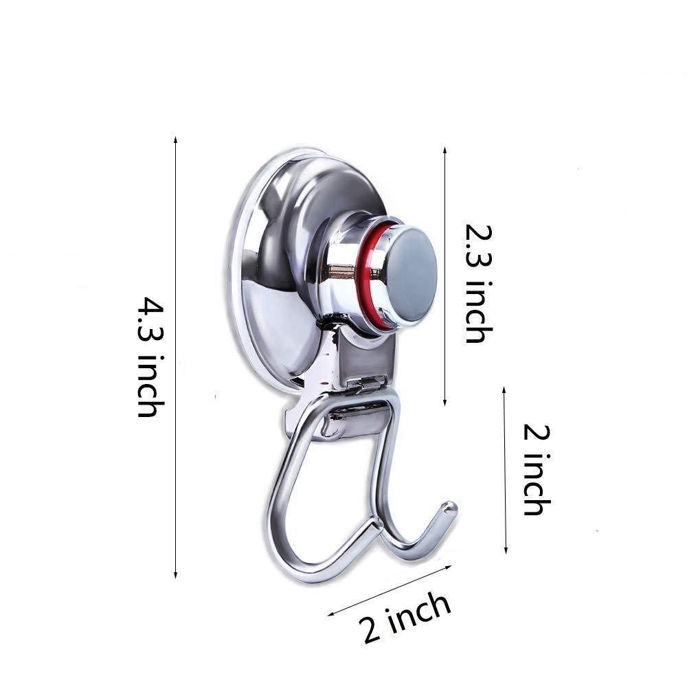 Save powerful vacuum suction hooks mocy strong stainless steel suction cup hooks for bathroom kitchen wall home removable shower hools hanger damage free for towel bath robe coat and loofah pack of