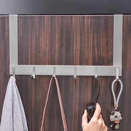 Order now arplis over the door hook hanger sus304 stainless steel heavy duty organizer rack for coat towel bag robe 6 hooks