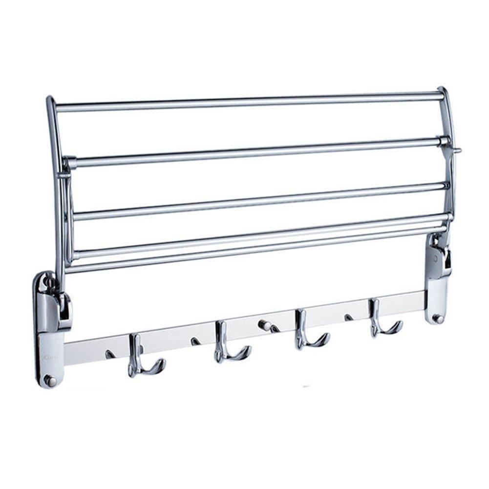 Kitchen garbnoire 202 grade stainless steel 2 feet long folding bathroom towel rack swivel towel bar stainless steel wall mounted shelf organization for storage hanging holder above toilet hotel home