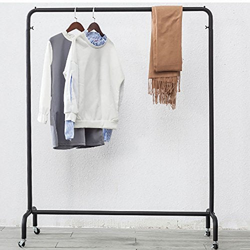lililili Coat Racks,Floor Standing Multifuctional Hanger,Industrial pipe Clothing rack, Heavy duty Commercial grade Clothing Garment rack With wheels-D 55x65inch