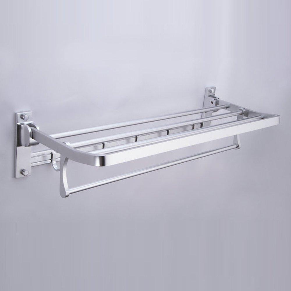 Buy kes a4015 bathroom aluminum foldable towel rack shelf with coat and robe hooks wall mount aluminum