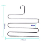 Featured teerfu 3 pack study pants hangers s type stainless steel trousers rack 5 layers multi purpose closet hangers magic space saver storage rack for clothes towel scarf trousers tie
