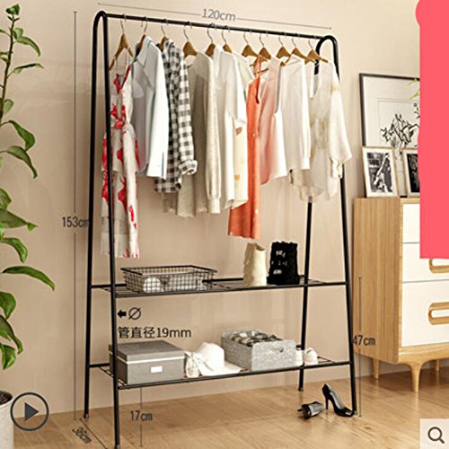 lililili Clothing garment rack- iron,Floor standing Multifuctional Hanger,Coat organizer storage shelving unit entryway storage shelf-C 47”Wx14”Dx60”H