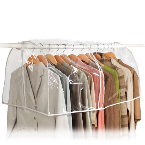 Richards Homewares - Clear Vinyl Storage Closet Garment Cover, 36"x22"x18" (3-Pack)