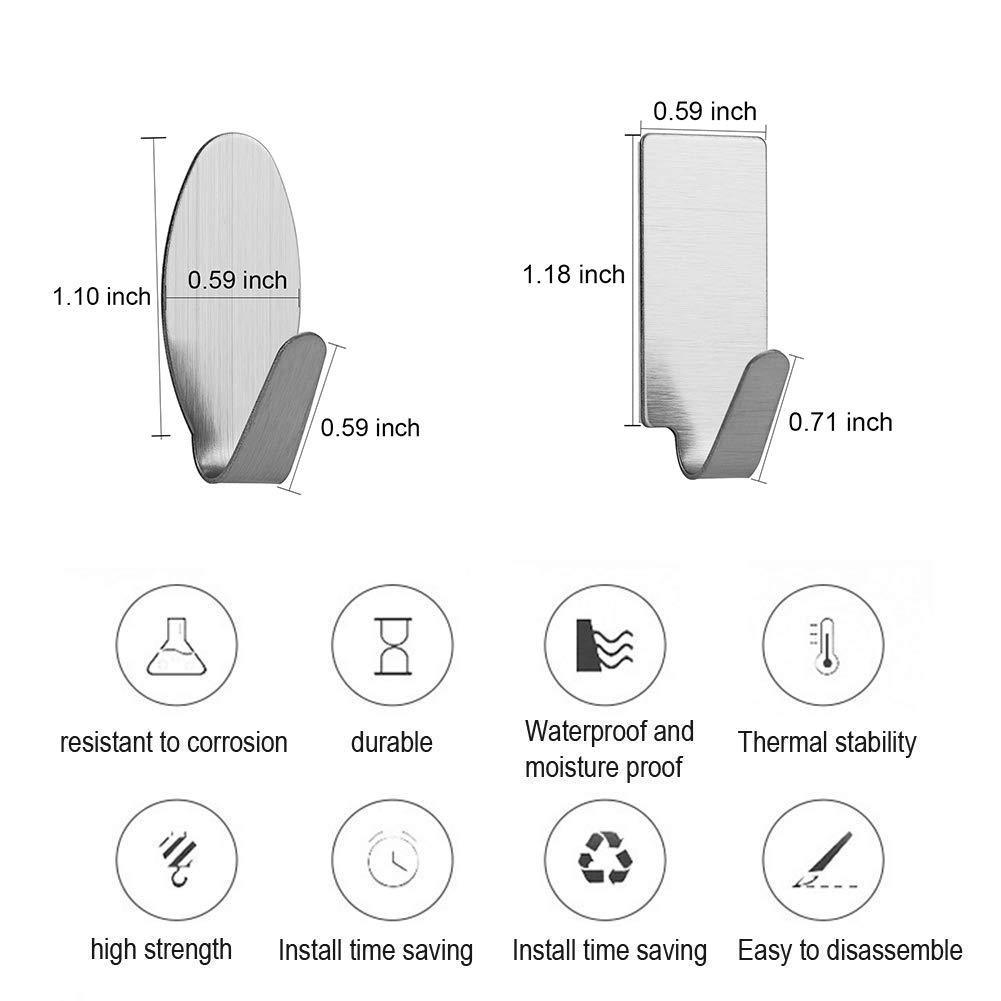 Shop for mokaro towel adhesive hooks stainless steel damage free hanging hooks mini 18 hooks rectangle