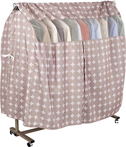 1Storage Garment Rack Fully Cover, keep clothes clean, prevent from dust, Breathable & Washable, LightBrown 611-08A