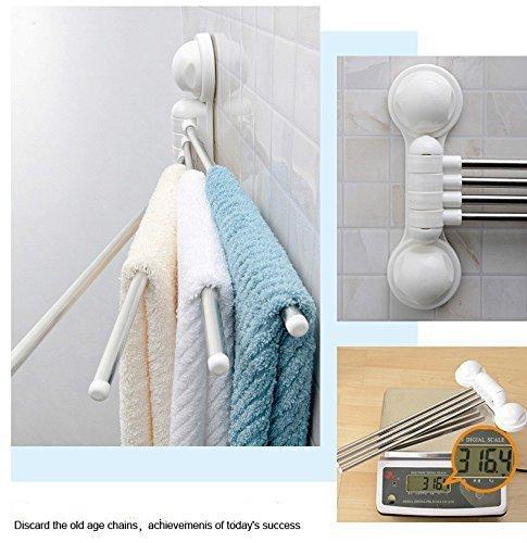 Top towel rack arricastle 4 bar towel rack with suction cup stainless steel swing towel rack hanger holder organize for bathroom and kitchen towel rack