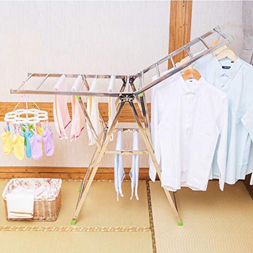 LE Stainless Steel Drying Rack,Floor airfoil Balcony Indoor Hanger A