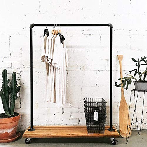 FOF Industrial Pipe Clothing Rack Garment Rack Pipeline Vintage Rolling Rack with wheels ballet clothing rack