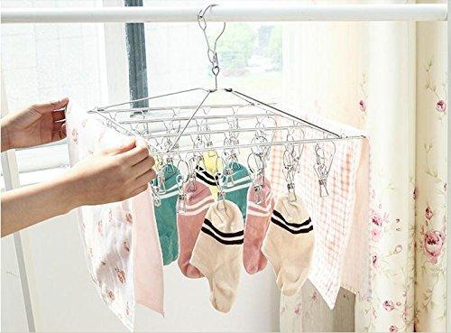 Online shopping duofire stainless steel clothes drying racks laundry drip hanger laundry clothesline hanging rack set of 26 metal clothespins rectangle for drying clothes towels underwear lingerie socks