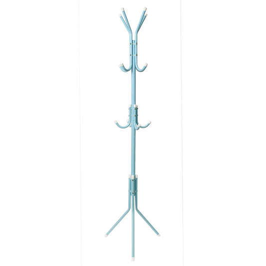 uxcell Home Decor Metal Coat Rack Standing Coat Tree 12 Hooks Hanger for Handbags Hat Umbrella Clothes(Blue)