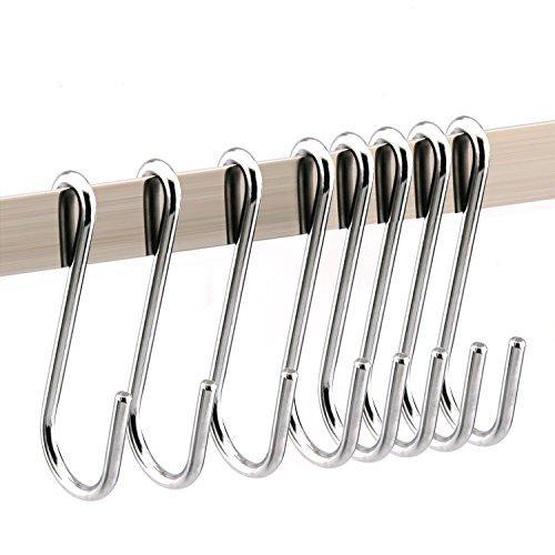 Save ruiling chrome finish steel s hook cookware universal pot rack hooks sturdy hanging hooks multiple uses for kitchenware pots utensils plants towels set of 10