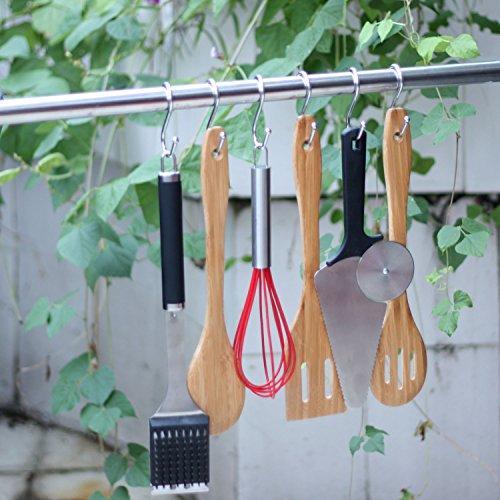 Kitchen ruiling 10 pack double s shaped hooks chrome finish steel s hook cookware universal kitchen hooks sturdy hanging hooks multiple uses for bathroom towels garden plants