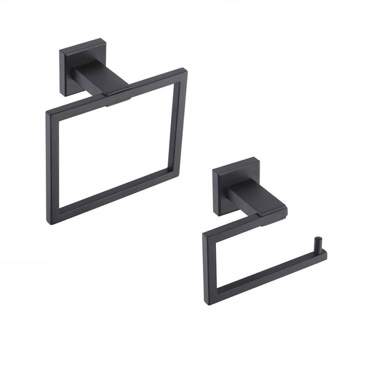 Shop for kes bathroom accessories toilet paper holder towel ring sus304 stainless steel rustproof 2 piece morden wall mount matte black finish la24bk 21