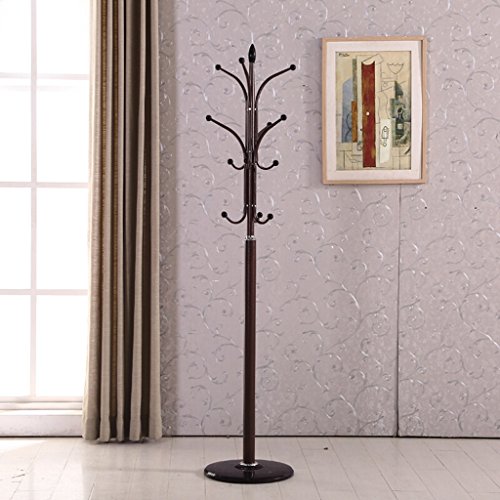 COAT RACK Wrought Iron Bedroom Living Room Clothes Rack Floor Hangers Creative Modern Minimalist Hanger (45 175CM) (Color : Brown)