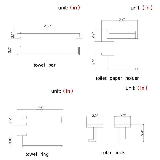 Get leyden tm wall mount solid brass chrome bathroom accessory sets 4 piece bath collection set towel bars robe hooks towel shelf