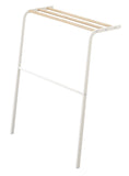 Results stainless steel wood leaning drying towel rack in white finish