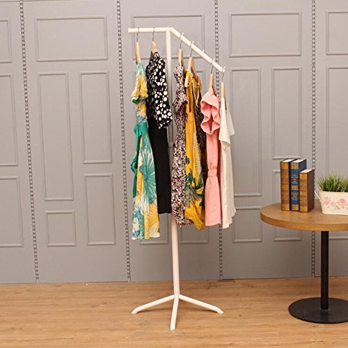 Shelves MEIDUO Coat Rack Clothing Display Stand Wrought Iron For Household Clothing Store (Color : White)