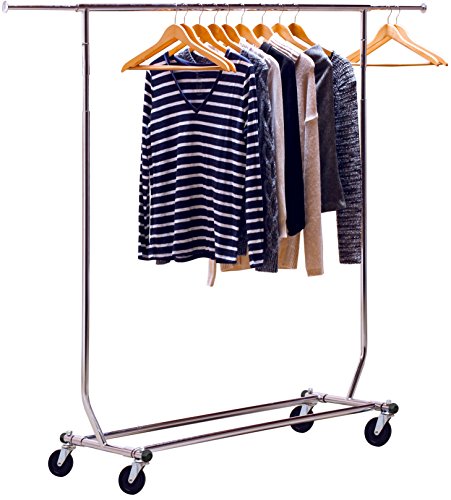 DecoBros Supreme Commercial Grade Clothing Garment Rack, Chrome