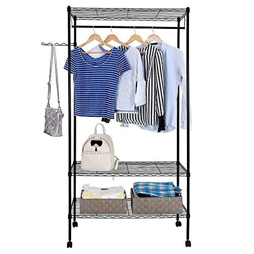 Layer Closet Organizer Garment Rack Clothes Hanger Home Shelf Furniture 2 Tier