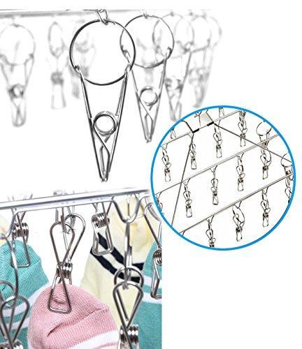 Shop duofire stainless steel clothes drying racks laundry drip hanger laundry clothesline hanging rack set of 36 metal clothespins rectangle for drying clothes towels underwear lingerie socks