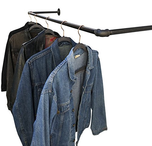 DIY CARTEL Industrial Pipe Wall/Ceiling Mount Clothing & Garment Rack - Hardware ONLY - Perfect for Retail Display, Organizing, Laundry - 30inch
