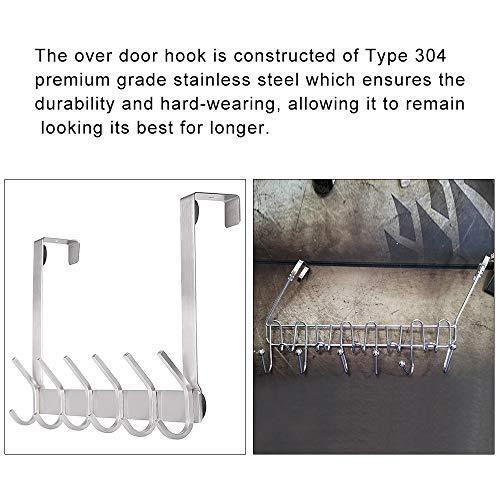 Explore yumore door hanger stainless steel heavy duty over the door hook for coats robes hats clothes towels hanging towel rack organizer easy install space saving bathroom hooks