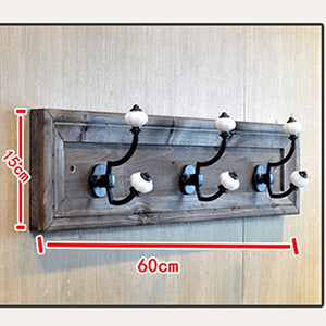 XF Garment Racks Hook - Link to Solid Wood Hanger Display Stand Bathroom Bathroom Wall Hanging Cloak Hook Bathroom Accessories Hook (Size 15X60CM) Clothing & Closet Storage (Color : B)