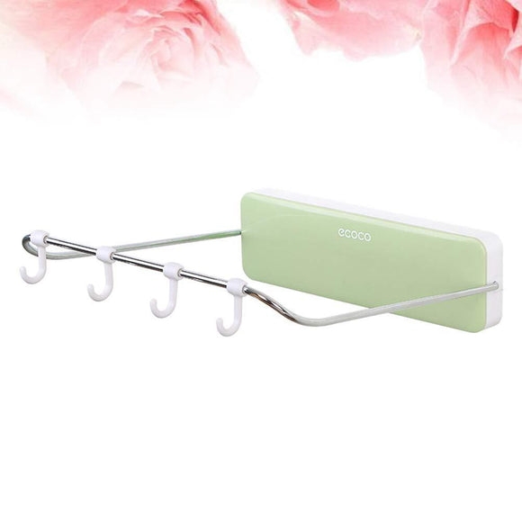 Featured ounona automatic rebound bathroom wash basin storage rack foldable dish pan brush towel shelf hanger with 4 hooks green