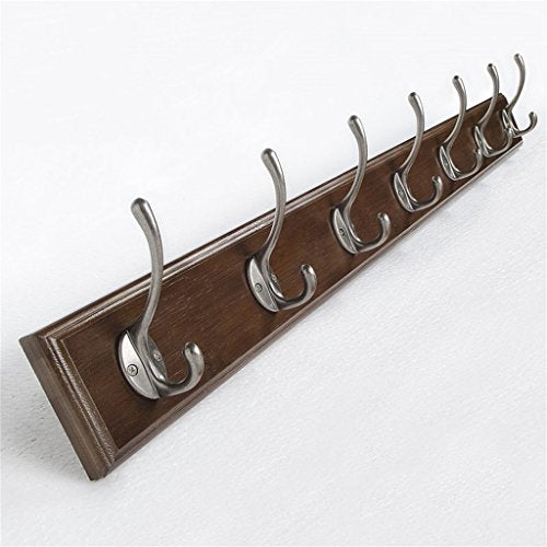 XF Garment Racks Hook - Living Room Solid Wood Wall Hook, Bedroom, Bathroom, Door Storage, Daily Necessities Hook Clothing & Closet Storage (Size : 7 Hooks(87cm))