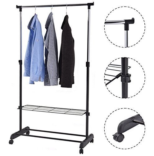 Generic ck She Storage Adjustable Rack Sh Organizer Shoe Garment Rack Garment Rack Shelf anizer Shoe Hanger New nger New Portable Rolling ing Hanger New