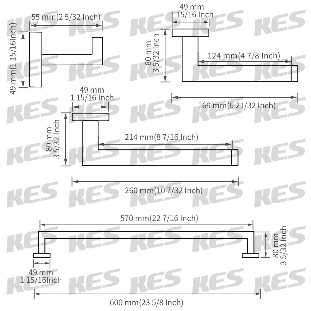 Top rated kes 4 piece bathroom accessory set rustproof towel bar hook toilet paper holder towel ring wall mount brushed sus 304 stainless steel la2252 42