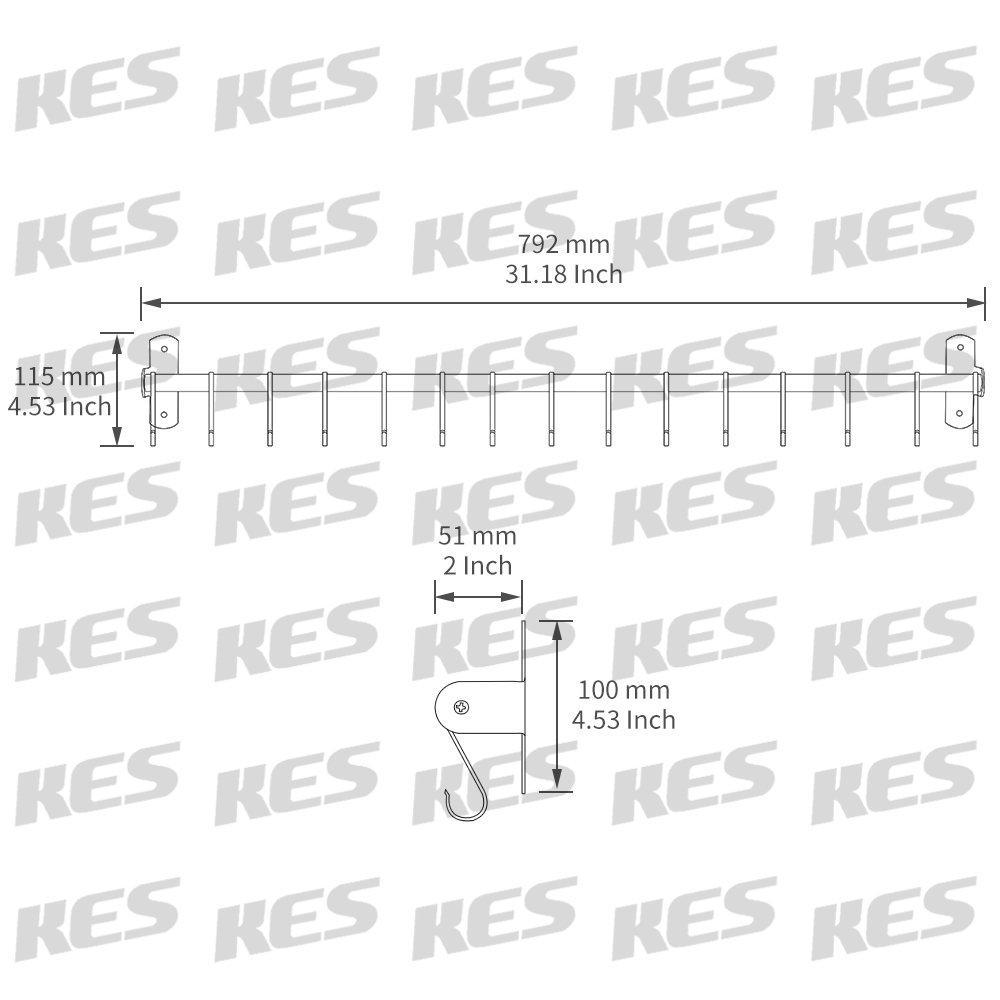 Shop for kes kitchen rail rack wall mounted utensil hanging rack brushed stainless steel hanger hooks for kitchen tools pot towel 15 sliding hooks kur209s80 2