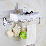 Buy hamhsin stainless steel wall mounted bathroom towel rack brushed towel shelf towel holder hotel rail shelf storage holder 50cm