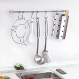 Try sumnacon pot pan rack with 7 hooks solid stainless steel rail kitchen cookware utensil pot rack hooks hanger 15 inch wall mounted heavy duty kitchenware lid towels storage organizer easy install
