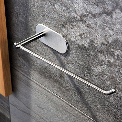 Home venagredos self adhesive towel bar hand dish towel rack stick on towel holder for bathroom kitchen no drilling