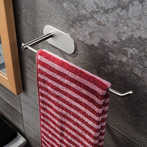 Related taozun self adhesive towel bar 11 inch hand dish towel rack stick on towel holder for bathroom kitchen no drilling sus 304 stainless steel