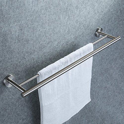 New kozanay double towel bar bathroom shower organization bath dual towel hanger holder