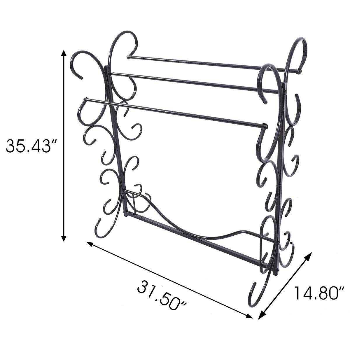 The best homerecommend free standing towel rack 3 bars drying rack metal organizer for bath hand towels outdoor beach towels washcloths laundry rooms balconies bathroom accessories