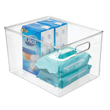 Products mdesign plastic storage organizer bin tote for organizing bathroom hand soaps body wash shampoo lotion conditioners hand towels hair accessories body spray mouthwash 8 high 8 pack clear