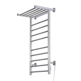 Buy fdinspiration 35 5 electric wall mounted stainless steel bathroom towel warmer dryer heated rail w 9 bars top shelf rack with ebook