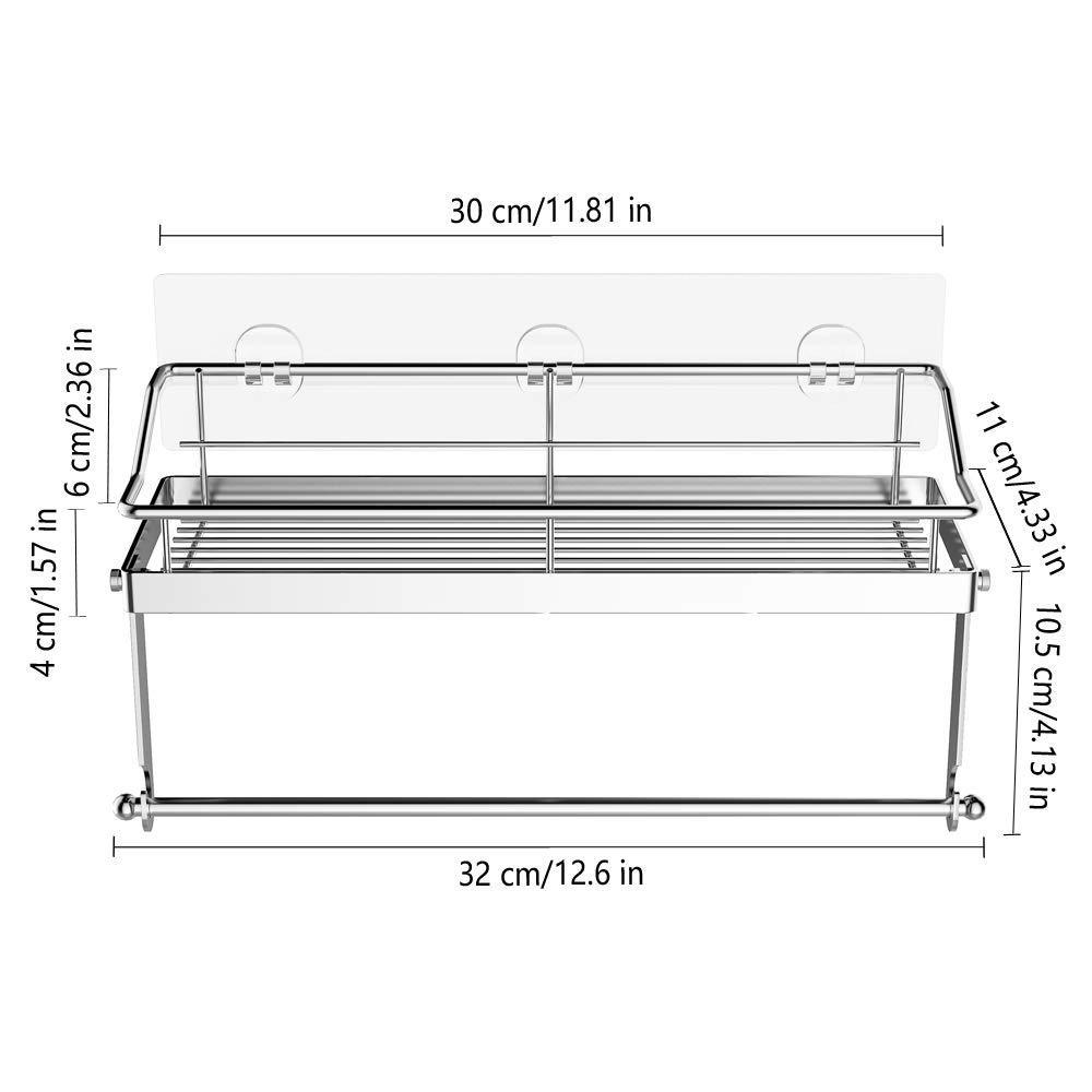 Selection odesign 2 in 1 paper towel holder with shelf for kitchen shower bathroom sus 304 stainless steel no drilling