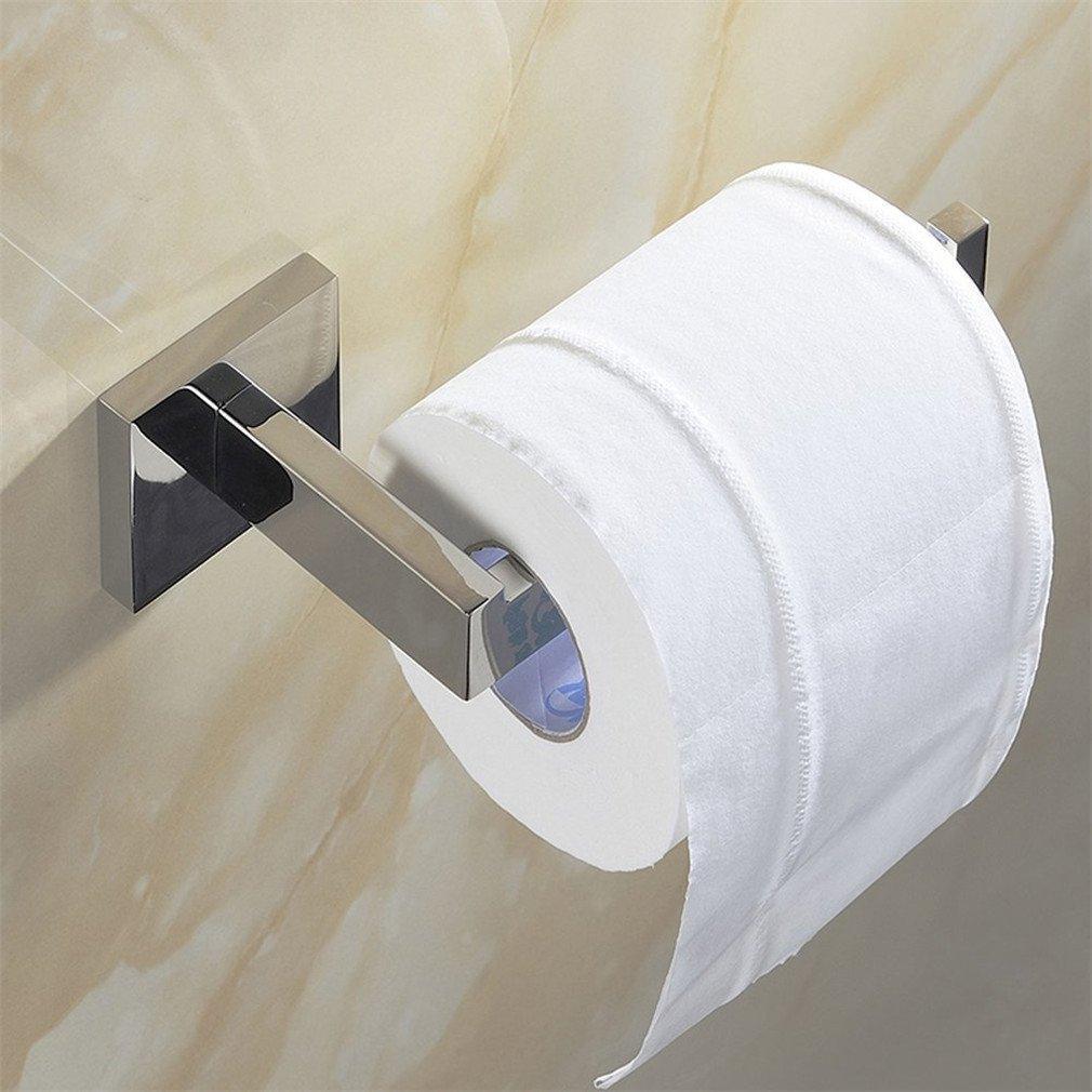 Best seller  bigbig home 4pcs bathroom hardware set modern square style sus 304 stainless steel toilet paper holder towel ring robe hook towel bar chrome finish wall mounted tissue hanger bathroom accessories