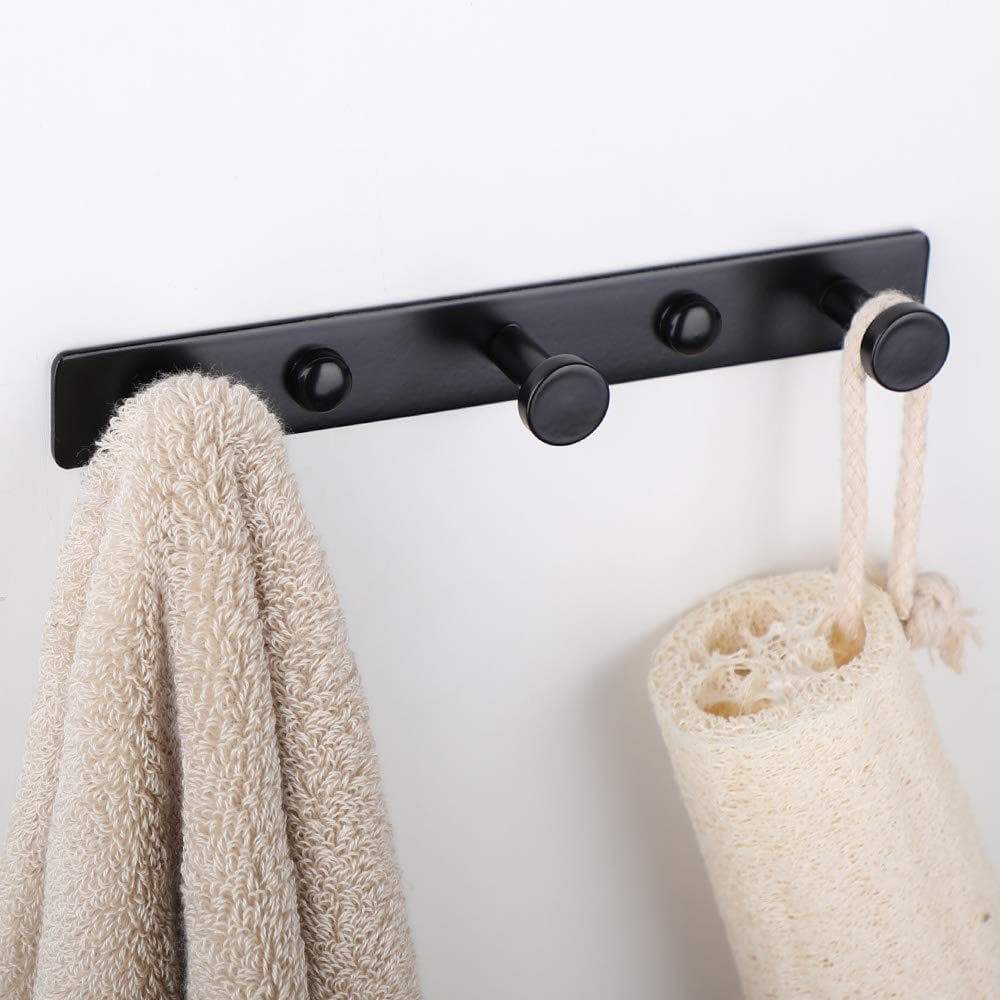 Shop here mellewell 2 pcs hook rail robe towel coat hooks bag hanger and bathroom kitchen accessories stainless steel black hr8021 3 2